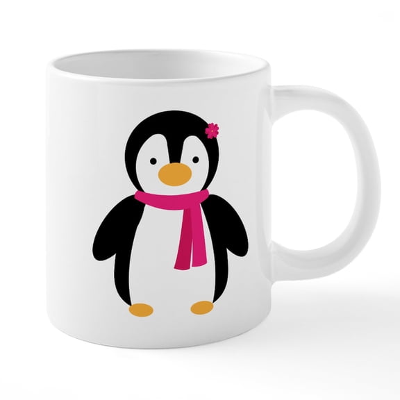 CafePress - Pink Penguin - 20 Oz White Ceramic Mega Mug