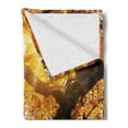 thumbnail image 2 of Nature Soft Flannel Fleece Blanket, Sun Through Leaf Golden Yellow Vivid October Foliage Harvest Serene Paradise Photo Art, Cozy Plush for Indoor and Outdoor Use, 50" x 60", Orange, by Ambesonne, 2 of 5