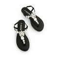 thumbnail image 4 of DREAM PAIRS Flat Sandals for Women Dressy Rhinestone T-Strap Thong Flat Sandals  for Summers Dress Beach, 4 of 5