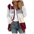 thumbnail image 2 of Puntoco Moda Mujer Cremallera Cuello en V Jersey tops Blusa de manga larga con capucha Sudadera Puntoco Puntoco-3500, 2 of 5