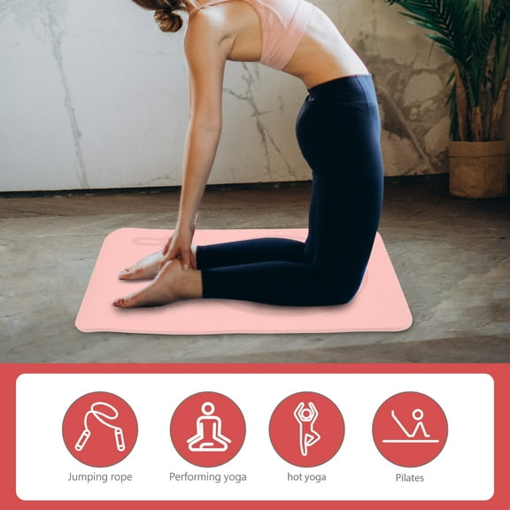 PTOOTP TPE Round Exercise Mat for Indoor Yoga, Pilates, and Workout Sessions - Non- , Fitness Mat