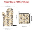 thumbnail image 2 of Daiia Snake And Floral Pattern Oven Mitts and Pot Holders 4 pcs Set,High Heat Resistant 500 Degree Extra Thicken Long Kitchen Cotton Oven Glove, 2 of 6