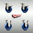 thumbnail image 2 of 4 Inch 316SS Solid Polyurethane Swivel Top Plate Caster Set 2 Lock Brake 2 Rigid, 2 of 2