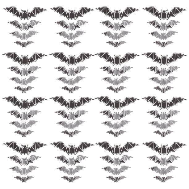 60pcs Halloween Party Wall Stickers 3d Bats Sticker Horror Party Decoración