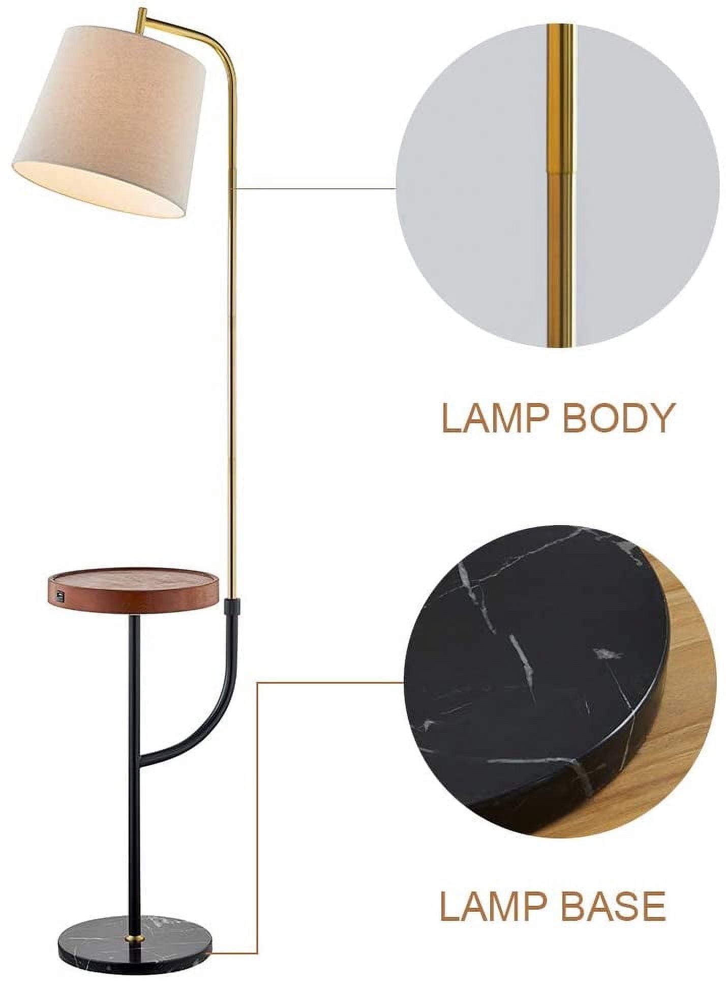 Maxax Modern Floor Lamp with Table and USB Charging Ports, Stylish Reading Lamp for Living Room or Bedroom