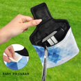 thumbnail image 4 of Haosy Blue and White Geometric Golf Mallet Putter Cover Strong Magnetic Leather Golf Club Headcover Closure, 4 of 7