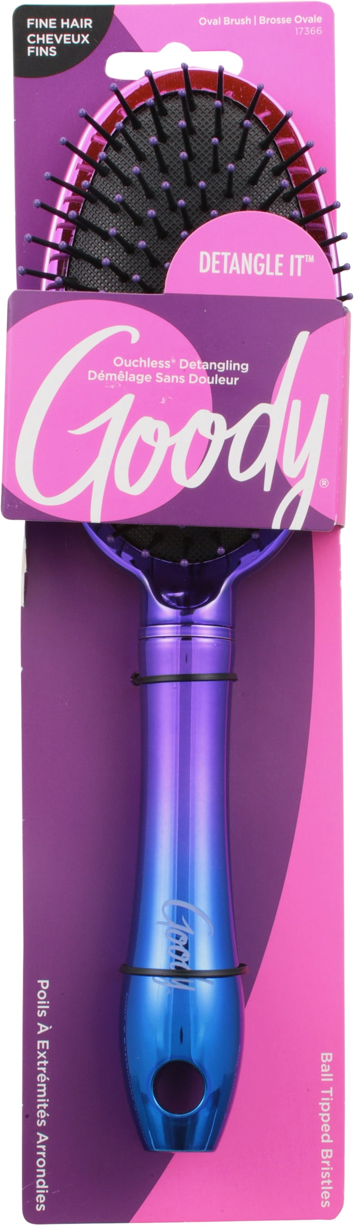 Goody Let It Shine Nylon 10 Oval Detangling Bristle Hair Brush Purple Walmart Com