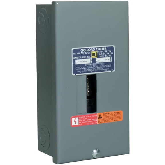 Square D Main Lug Load Center QO - 70 Amp 2 Space 4 Circuit Load Center Box — Home & Garage Storage, Stackable Design