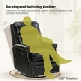thumbnail image 5 of Genuine Leather Swivel Rocker Recliner Wingback Transitional Black, 5 of 8