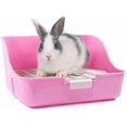 thumbnail image 1 of Small Animal Litter Box for Rabbits Guinea Pigs Ferrets Easy Clean Pink Toilet Training Solution, 1 of 5