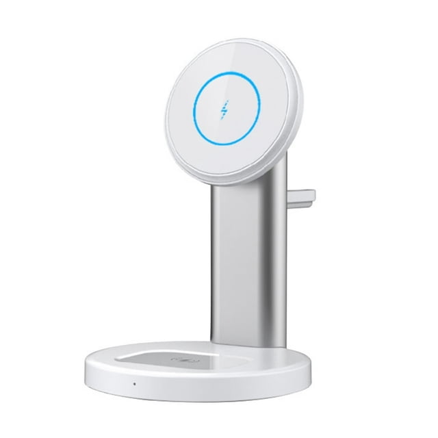 1 Set Wireless Charger QI Standard Magnetic Smart Chip Fast Charging Vertical 3-in-1 Creative Wireless Charger for
