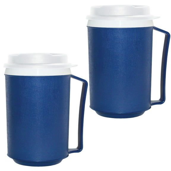 Weighted Insulated Mug with Tumbler Lid (12oz), Pack of 2