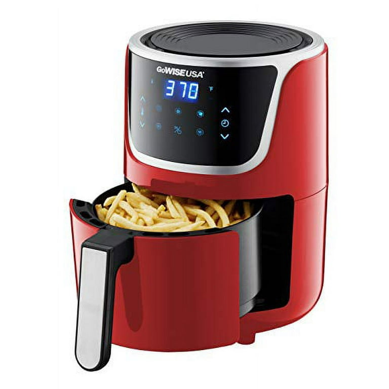 GoWISE USA 7-Quart Electric Air Fryer with Dehydrator, Red/Silver