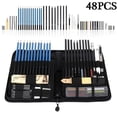 thumbnail image 2 of ODOMY 32/35/42/48Pcs Professional Sketching Art Graphite Pencil Kit Graphite Charcoal Artist Sketch Tool Kit Drawing Set, 2 of 11