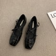 thumbnail image 2 of Thick Low Heels Women Pumps Cross Silver Mary Jane Square Toe Single Shoe Women's New Spring Solid Casual Buckle Loafers, 2 of 6