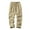 Khaki, variant on Mens Cargo Pants Big and Tall Outdoor Casual Pants Mountain Style High Street Urban Water Resistant Straight Leg Lightweight Black M