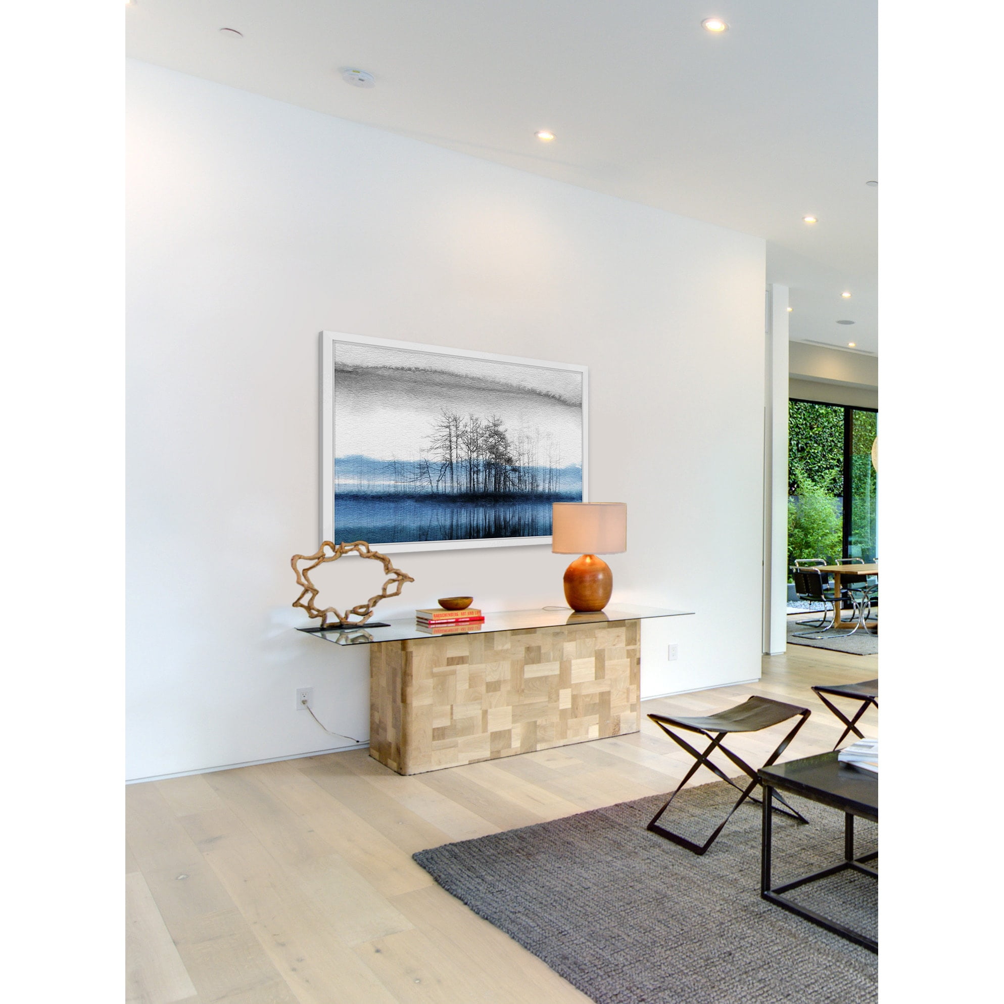 Parvez Taj  - 'Tree Isle Reflects' Framed Painting Print 24 x 16