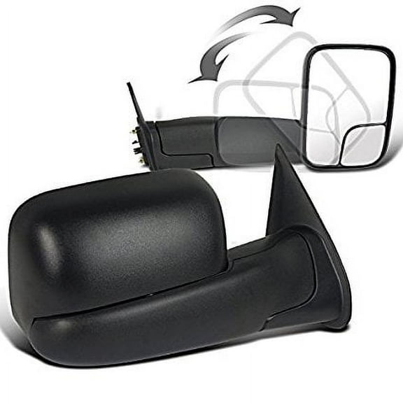 Spec-D Tuning RMX-TAC05-M-FS Toyota Tacoma Black Manual Flip Up Towing Side View Mirror Pair