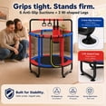 thumbnail image 4 of 55" Toddler Trampoline, Activity Center with Gym Bar, Punching Bag, Rings, Ball Pit, Kids Trampoline, Indoor Toddler Play Gym, Mini Trampoline for Ages 3–6, 110lbs Weight Capacity, Blue, 4 of 8