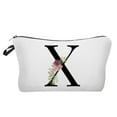 thumbnail image 2 of Personalized Floral Letter Makeup Bag - Custom Initial Cosmetic Pouch for Women, Ideal Gift for Mom, Friend, Bride, Bridesmaid - 7.1x5.3 Inches, 2 of 6