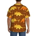 thumbnail image 5 of Vsdgher Dinosaurs and Leaves Print Men's Wrinkle Free Untucked Cuban Shirt Business Casual Button Down Shirts Short Sleeve Shirt, 5 of 7