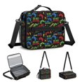 thumbnail image 5 of Game Controller Black Pattern Insulated Lunch Bag with Shoulder Strap and Bottle Holder,Bento School Lunch Bag Box,11x9.5x3.5 Inches, 5 of 5