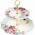 thumbnail image 1 of Soporte elegante para tartas de porcelana con flores, soporte para cupcakes, bandeja para servir pastelería, soporte de torre para cupcakes escalonados, soporte de postre, 1 of 7