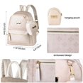 thumbnail image 3 of Girls Backpack - Girls 2 in 1 Cute Leather Backpack Shoulder Bag School Backpack Women (Beige), 3 of 5