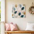 thumbnail image 6 of Canvas Wall Art, Blue Beige Leaf Framed Canvas Prints for Bathroom Kitchen, Farmhouse Summer Botanical Watercolor Gallery Wrapped Wall Decor for Home Office, Gifts, 10"x10" Ship Next Day, 6 of 9