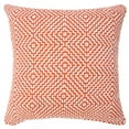 thumbnail image 4 of LR Home Ox Bay Hand-Woven Orange/White Diamond All-Natural Cotton Pillow Cover, 4 of 9