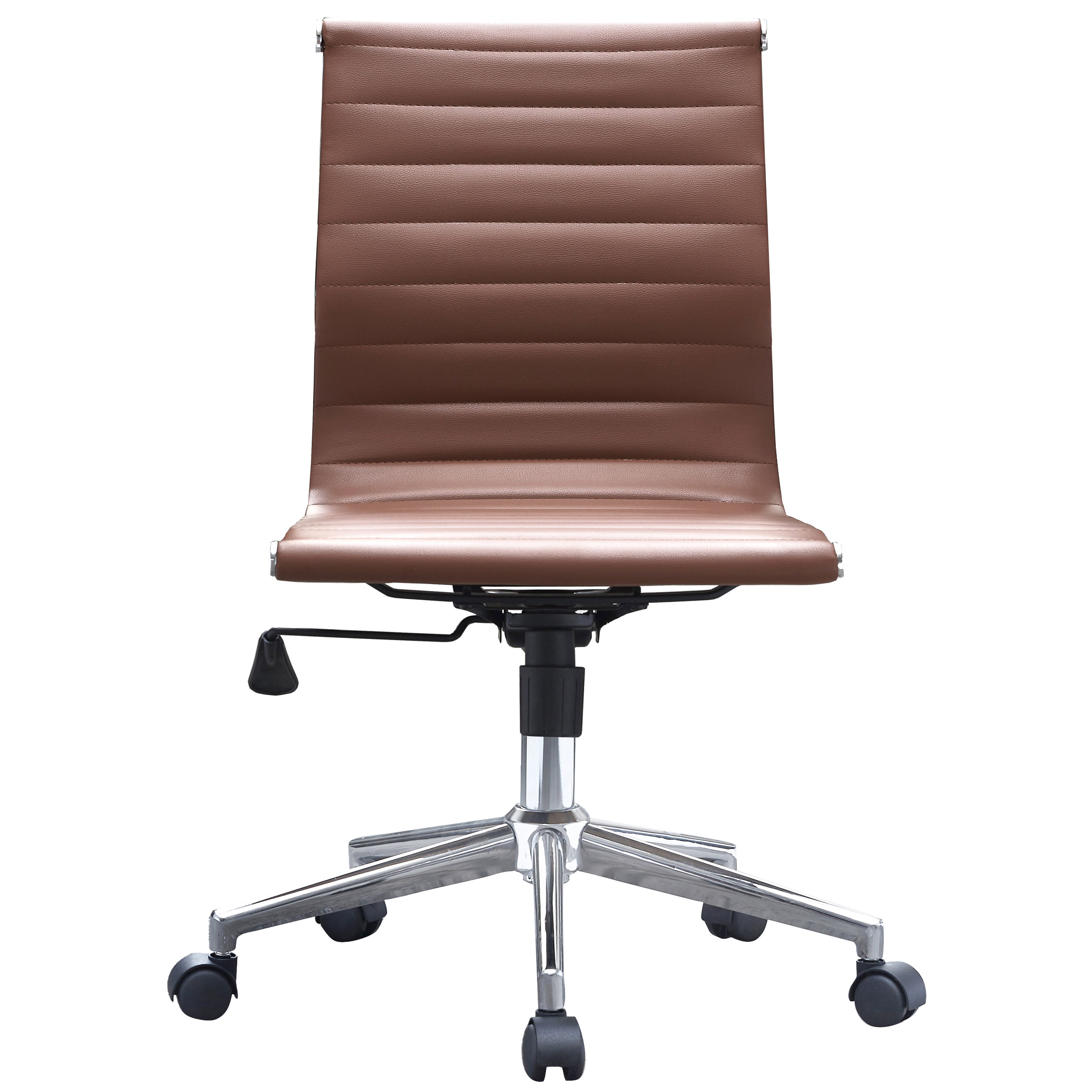 正規品! モリコー 店Desk Chair, Armless Office Chair Leather Swivel Task Mid  Back Ribbed ＿並行輸入品