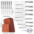 thumbnail image 2 of Kitchen Knife Set, Cookit 15 Piece Knife Sets with Block Chef Knife Stainless Steel Hollow Handle Cutlery with Manual Sharpener, 2 of 5