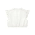 thumbnail image 5 of THDHVS Girls Shirts,Lace Flower Hollow Out Ruffle Trim Short Sleeve Crop Top Oktoberfest Wear for Girls,Girls Tops White 9-10 Years, 5 of 6