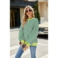 thumbnail image 6 of XCHQRTI Women's Striped Oversized Sweatshirt Color Block Pullover Y2K Casual Shirt Top, 6 of 10