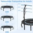 thumbnail image 6 of Jump Into Fun 40" Rebounder Trampoline for Adults, 330LBS Foldable Fitness Trampoline with Bungees, Adjustable Handlebar, Noise-free Exercise Rebounder for Indoor Workout, 6 of 9