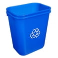 thumbnail image 2 of Rectangular Commercial Office Recycling Wastebasket with Recycle Logo, Easy to Clean, 7 Gallon, Blue, Pack of 2, 2 of 5