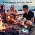 thumbnail image 4 of Altavoz Bluetooth portátil, 5.3 Bluetooth conexión Estable 6-8 Horas de batería de Larga duración con luz LED de Sonido, Sonido Envolvente estéreo Adecuado para Picnic reunión Familiar, 4 of 11