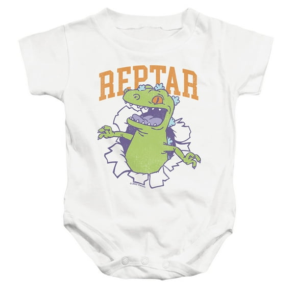 Rugrats Reptar Shirt Rip Unisex Infant Snap Suit for Baby (18 Months) White