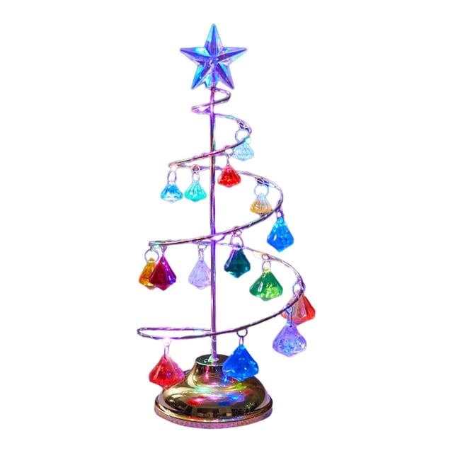 Lámparas de árbol de Navidad Adorno de metal Árbol de noche Luz de noche Lámpara de noche Decoración para Vistoso