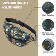thumbnail image 5 of Fanny Pack Halloween Spooky Icons Pattern Waist Pack Bag,Running Cross Bag,Waterproof Large Fanny Packs for Women Men for Travel Running Hiking Cycling, 5 of 6