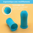 thumbnail image 3 of Cepillo de dientes para perros y gatos, limpieza de 360 grados para la higiene y salud de perros y gatos, cepillo de dientes para perros - cepillo de dedo - Azul, 3 of 3