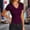 Purple, variant on ClodeEU Women's Lace Trim V Neck Slim Fit Short Sleeve Tee, Solid Color Base Laye T Shirts Purple,Womens Plus L