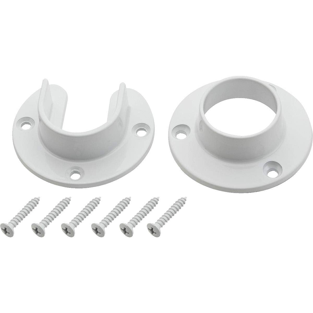 Prime-Line Products N 6568 Closet Pole Sockets Plastic White 1-3/8 in. 