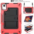 thumbnail image 4 of FIEWESEY Protective Case for Lenovo Tab M11 TB-330FU 2024, Lenovo Xiaoxin Pad 2024 TB331FC Shockproof Rugged case with Kickstand Tempared Glass for Lenovo Tab M11 11 Inch (Red/Black/1PCS), 4 of 6