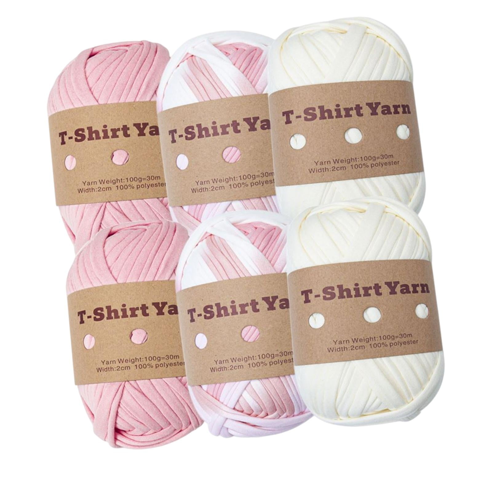 6x Knitting Yarn Spaghetti Yarn Carpet Yarn T-shirt Yarn for Rug Making Macrame Crochet , Set A