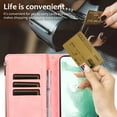 thumbnail image 5 of for Samsung Galaxy A53 5G Wallet Case, Heavy Duty Protection Zipper Pocket Card Slot PU Leather Flip Folio Protective Rugged Cover with Wrist Strap + Shoulder Strap for Men Women, Pink, 5 of 7