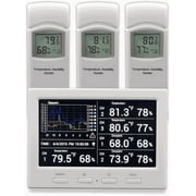 Ambient Weather WS-3000-X3 Thermo-Hygrometer Wireless Monitor w/ 3 Remote Sensors - Logging, Graphing, Alarming, Radio Controlled Clock