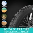 thumbnail image 6 of Aostirmotor Electric Bike with 500W(Peak 650W) Motor 48V 15AH Removable Lithium Battery, Max Range 25Miles(Pedal-Assist), 20x4 inch Tires Ebike for Adults UL2849, 6 of 11