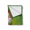 thumbnail image 2 of Snowman Soft Flannel Fleece Blanket, 3D Style Fun Character Greeting Traditional Colors Seasonal Celebration Theme, Cozy Plush for Indoor and Outdoor Use, 50" x 70", Green Red White, by Ambesonne, 2 of 6