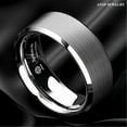 thumbnail image 6 of Tungsten Rings for Men Wedding Bands for Him 8mm Brushed Silver, 6 of 6